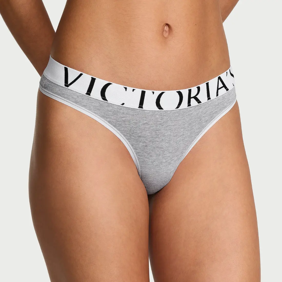 Бавовняні стрінги Victoria's Secret Exploded Logo Medium Grey
