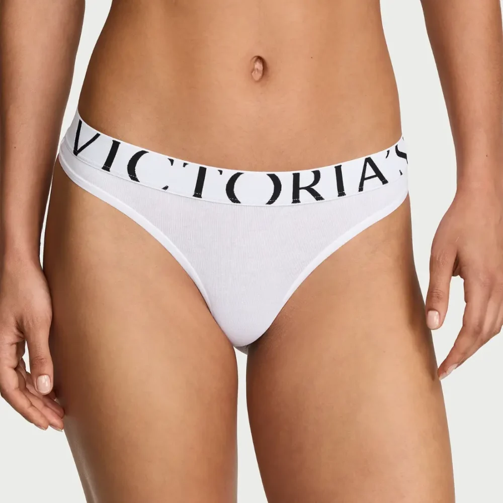 Бавовняні стрінги Victoria's Secret Exploded Logo White