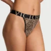 Бавовняні жіночі бріфи Victoria's Secret Exploded Logo Leopard з високим вирізом