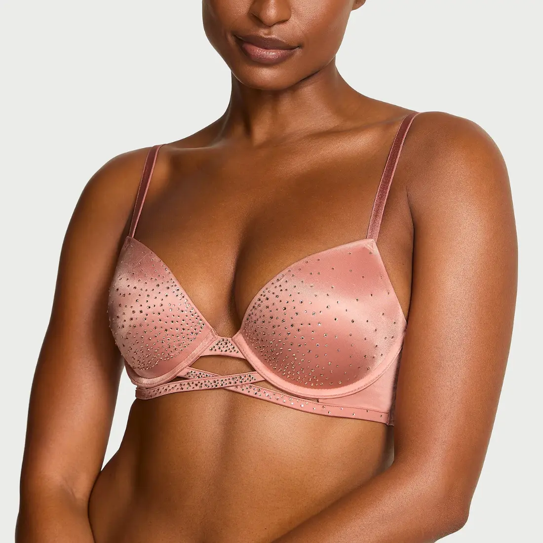 Бюстгальтер пуш-ап Victoria's Secret Sparkle Crystal Desert Blush