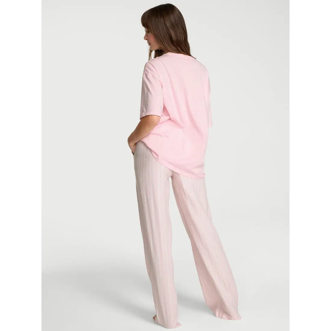 Фланелева піжама Victoria's Secret Lurex Stripe White штани