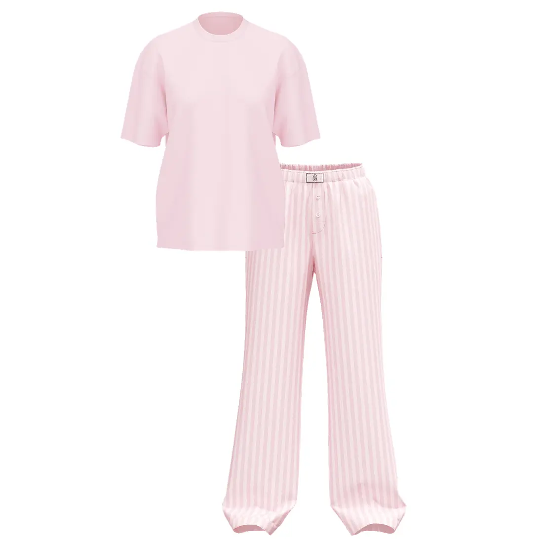 Фланелева піжама Victoria's Secret Lurex Stripe White штани