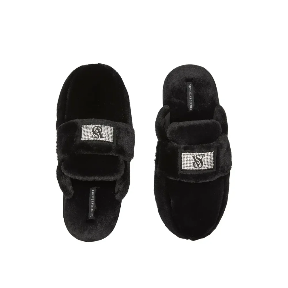 Плюшеві капці з патчем VS Luxe Plush Shine Patch Black