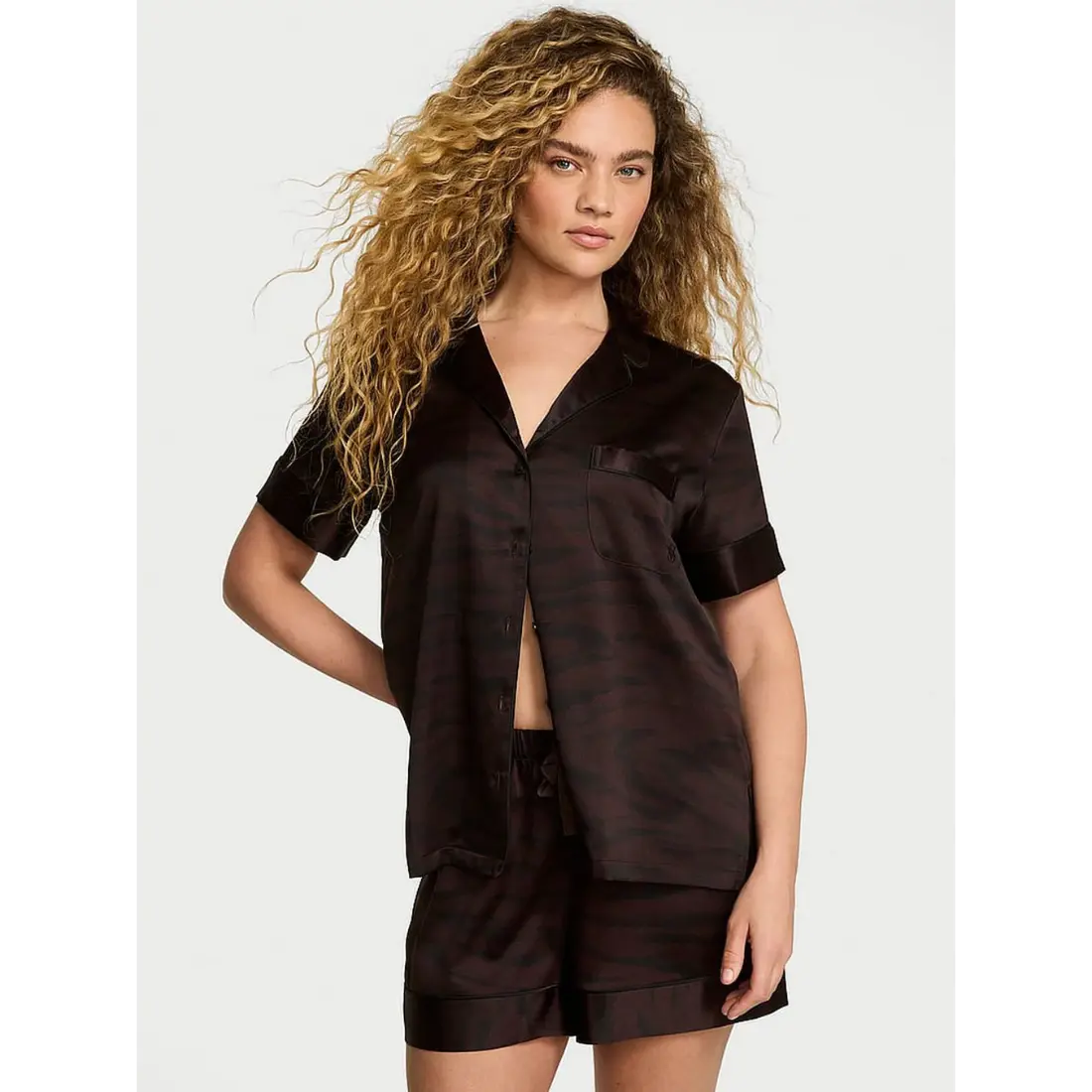 Сатинова піжама Victoria's Secret Ganache Tiger з шортами