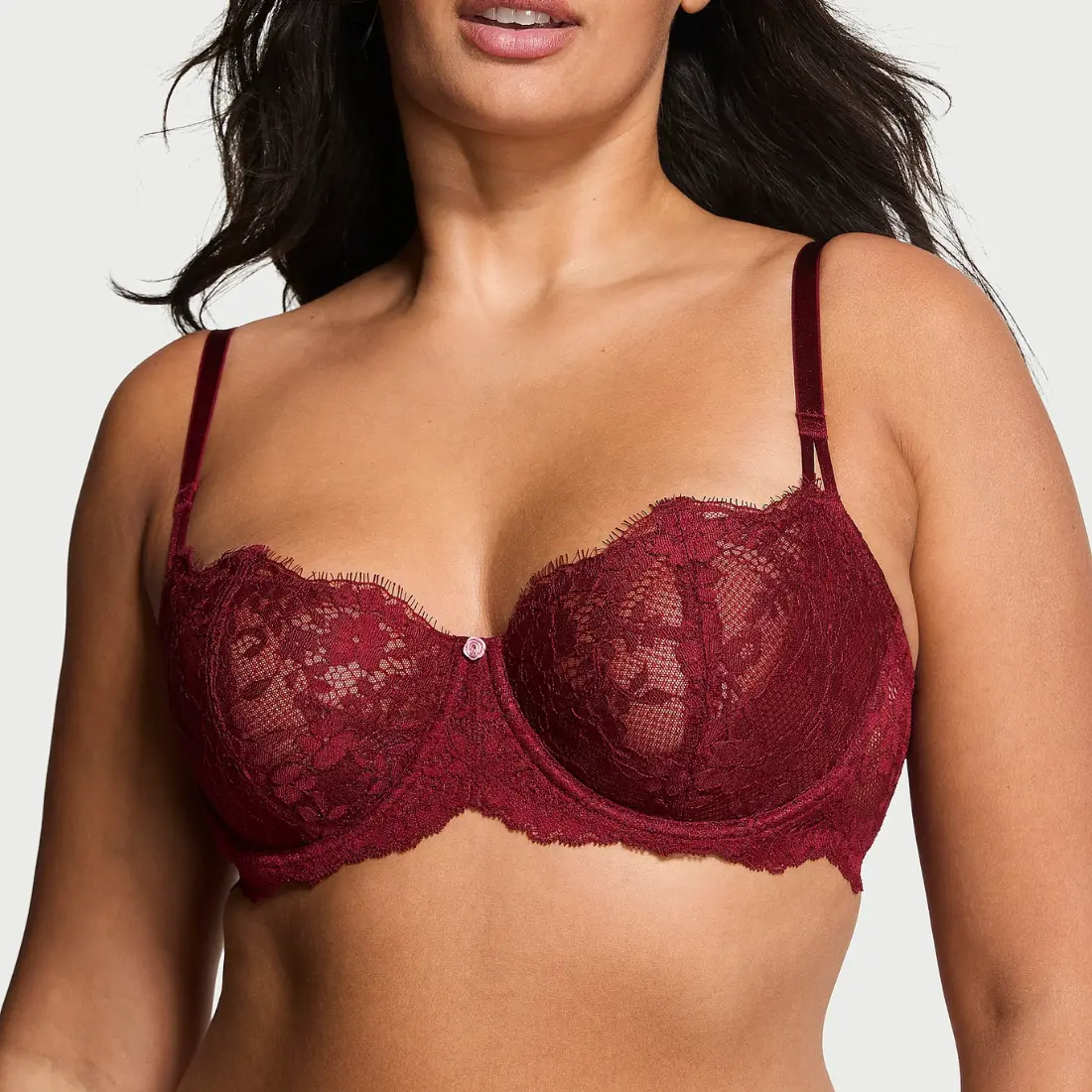 Мереживний бюстгальтер VS Wicked Unlined Balconette Sangria Red