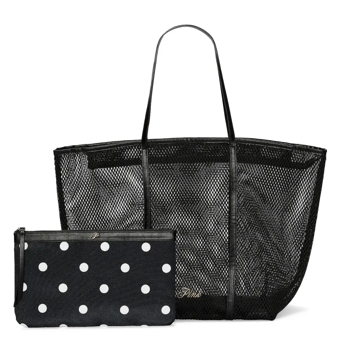 Сітчаста сумка PINK Victoria's Secret з косметичкою Black