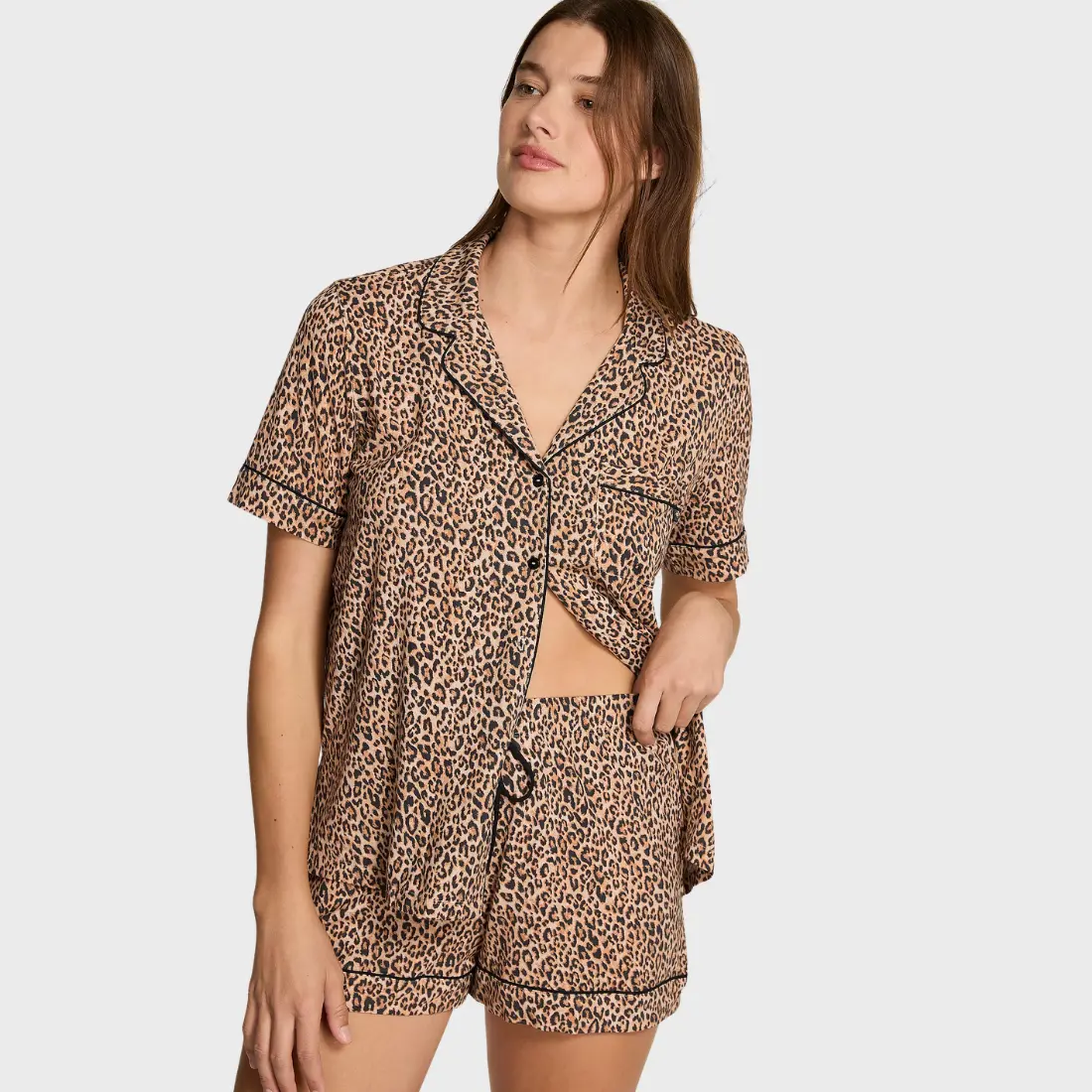Модалова піжама Victoria's Secret Marzipan Leopard з шортами
