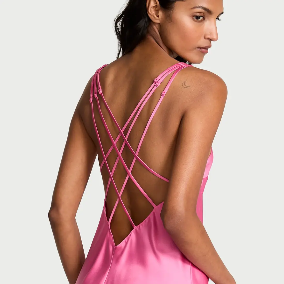 Сатинова сорочка VS Shine Strap Satin Slip Rose Garden