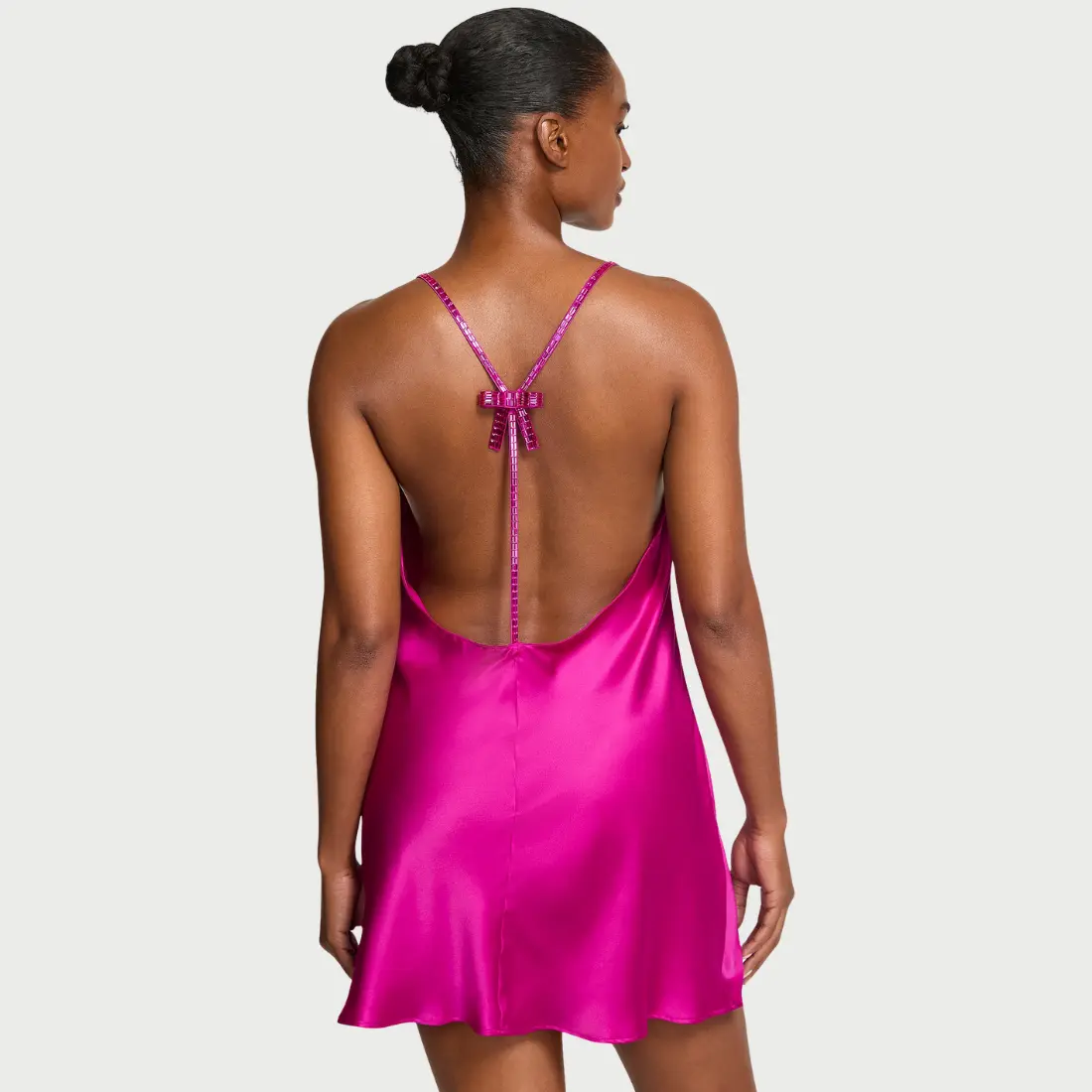 Сатинова сорочка Victoria's Secret Crystal Bow Berrylicious