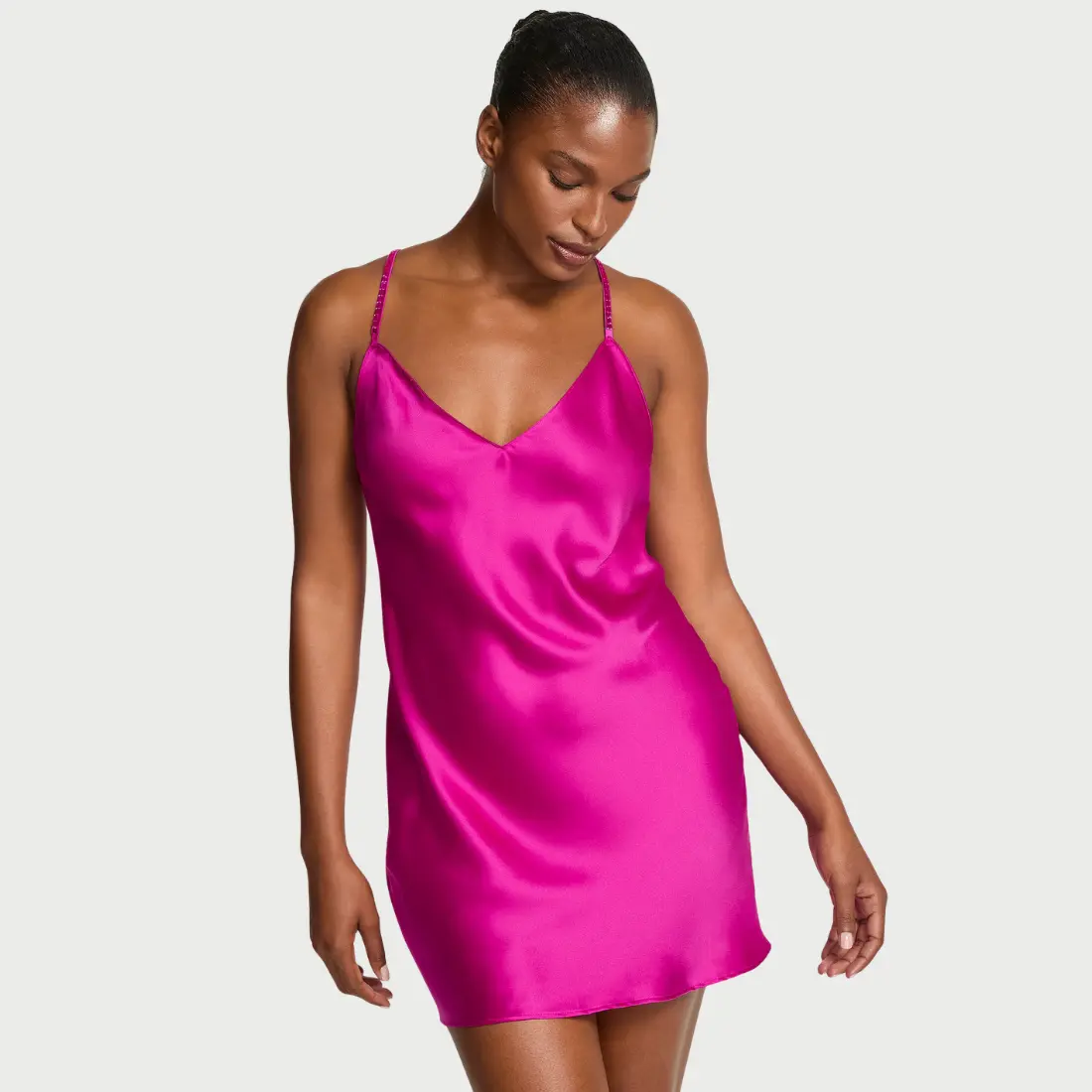 Сатинова сорочка Victoria's Secret Crystal Bow Berrylicious