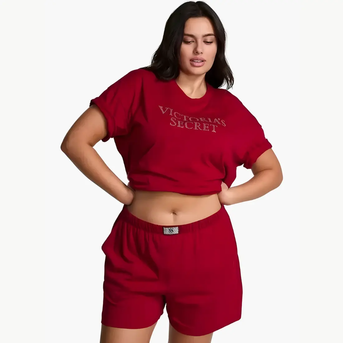 Бавовняна піжама VS Cotton Shine Red Lacquer з шортами