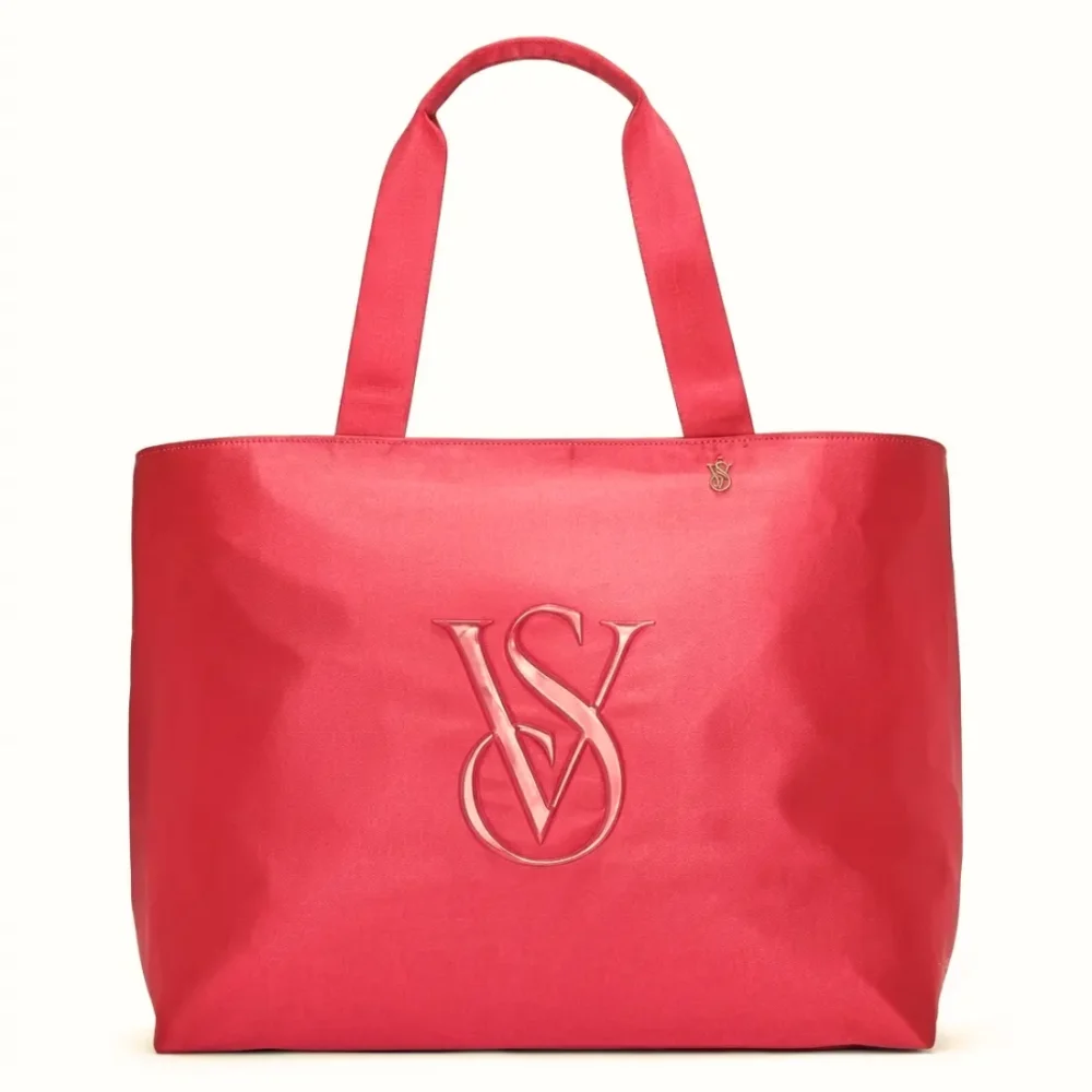 Рожева жіноча сумка тоут шопер Victoria's Secret Monogram Logo Tote Bag з логотипом VS