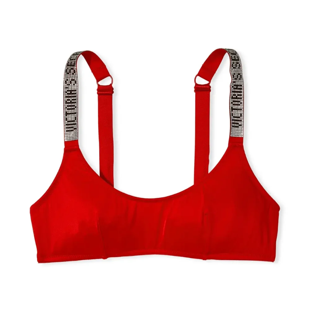 Бралет червоний зі стразами Victoria's Secret Very Sexy Shine Strap Micro Bralette Lipstick Red