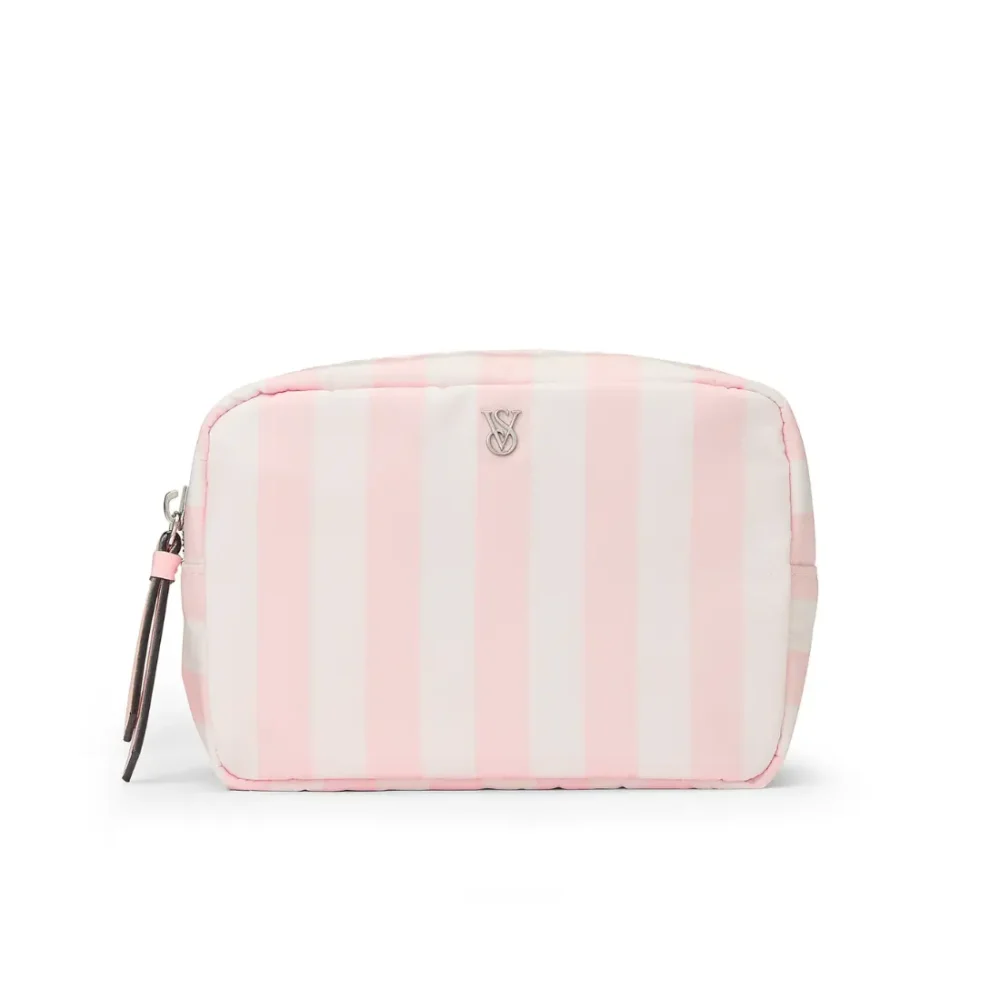 Рожева косметичка в смужку Victoria's Secret Boxy Case Heritage Stripe
