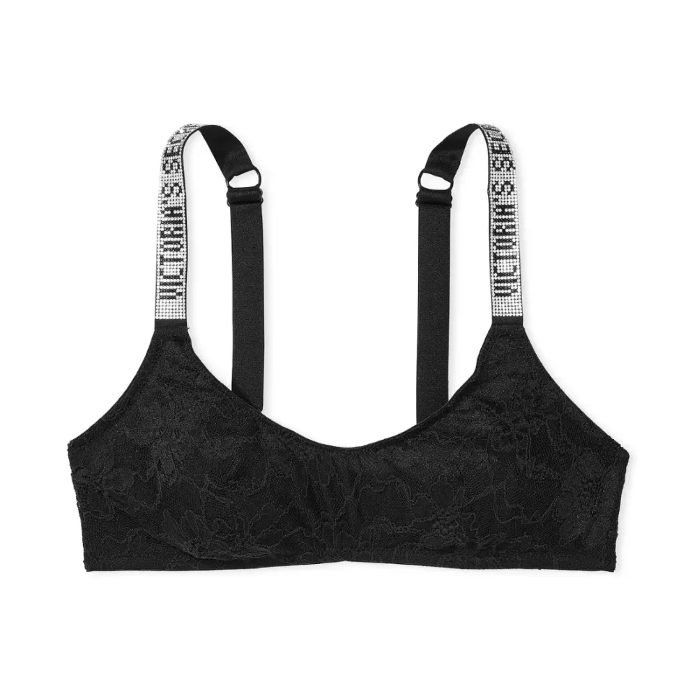Мереживний бюстгальтер зі стразами Victoria's Secret Very Sexy Shine Strap Balconette Black