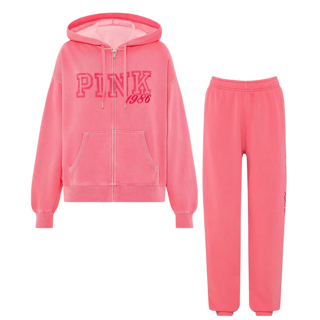 Яскраво-рожевий спортивний костюм Victoria's Secret PINK Campus Fleece Vivid Pink