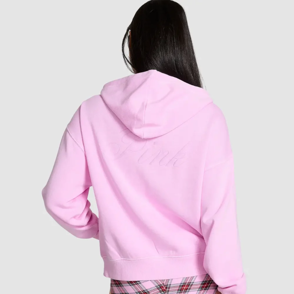 Спинка бузкового худі Victoria's Secret PINK Campus Fleece з тисненим логотипом