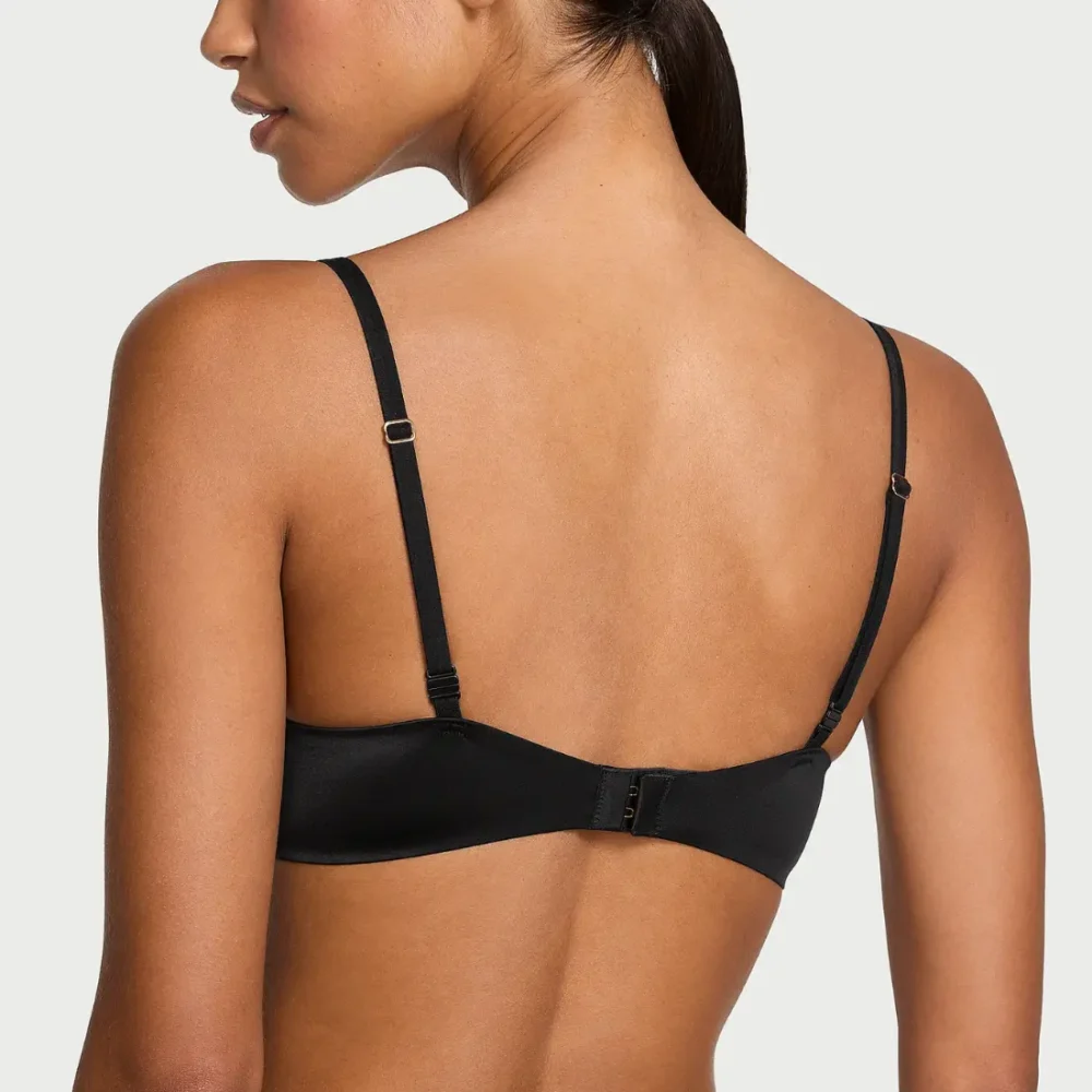 Бюстгальтер пуш-ап Victoria's Secret Smooth Push-Up Bra Jet Black Чорний ззаду