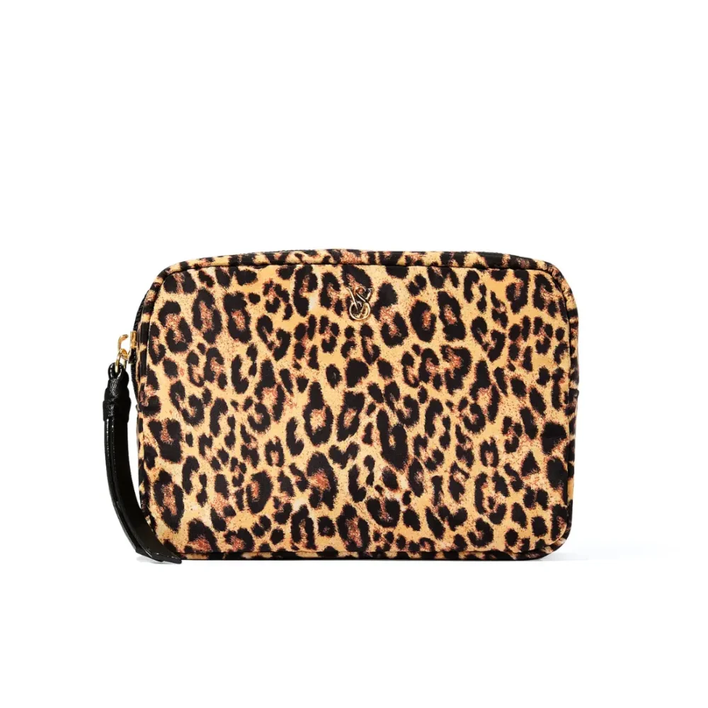 Косметичка Victoria's Secret Boxy Case з леопардовим принтом вид спереду