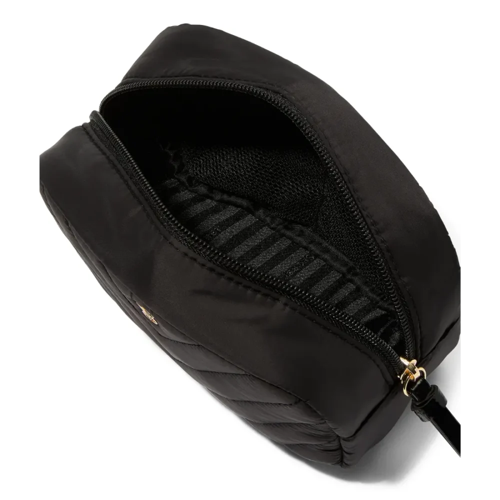 Відкрита стьобана косметичка Victoria's Secret Boxy Case Makeup Bag Black V-Quilt вид зверху