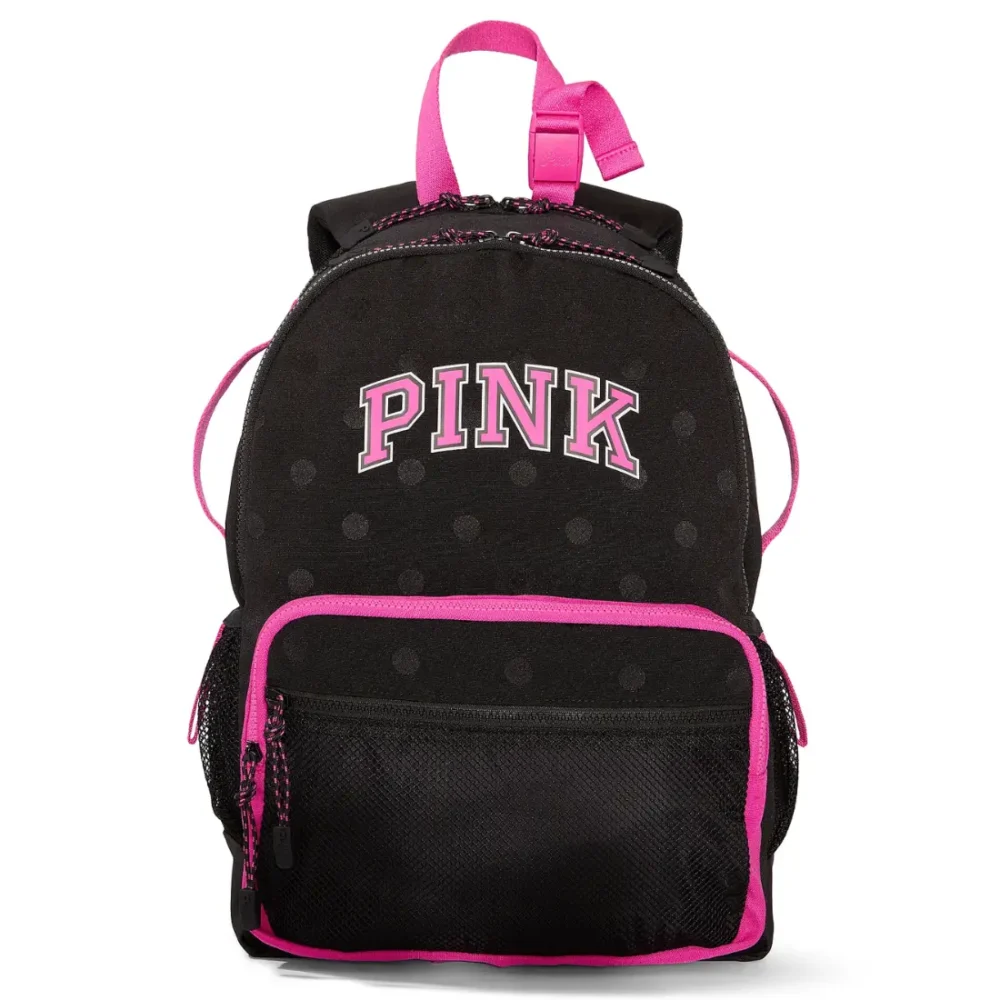 Чорно-рожевий міський рюкзак PINK Victoria's Secret Adaptive Campus Backpack 21 л вид спереду