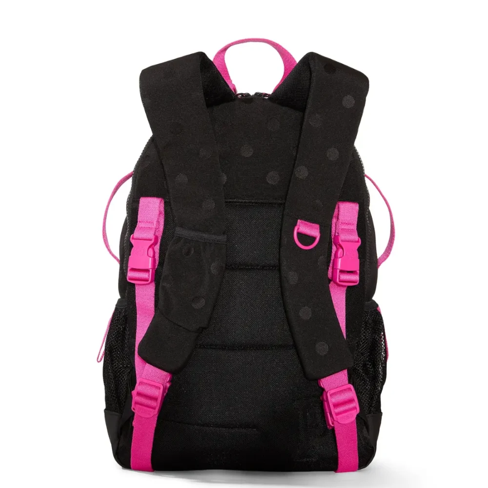 Рюкзак PINK Victoria's Secret Adaptive Campus Backpack 21л Black & Pink Fire вид ззаду зі спинки та лямок