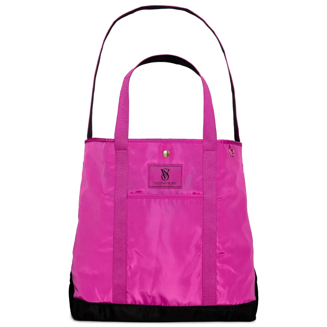 сумка-тоут Victoria's Secret Carryall Tote Bag Pink and Black яскраво-рожевого кольору з чорним дном