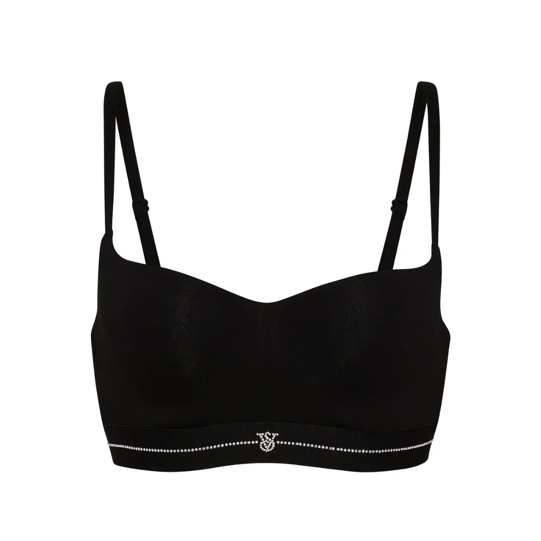 Чорний бюстгальтер балконет зі стразами Victoria's Secret Signature Shine Cotton Lightly Lined Black