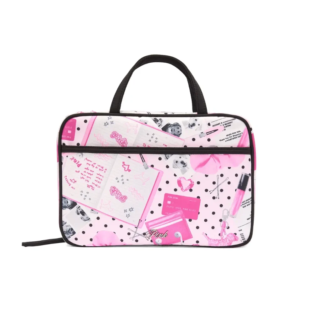 Дорожня рожева косметичка з ручками Victoria's Secret PINK Travel Toiletry Bag Pink Tulip